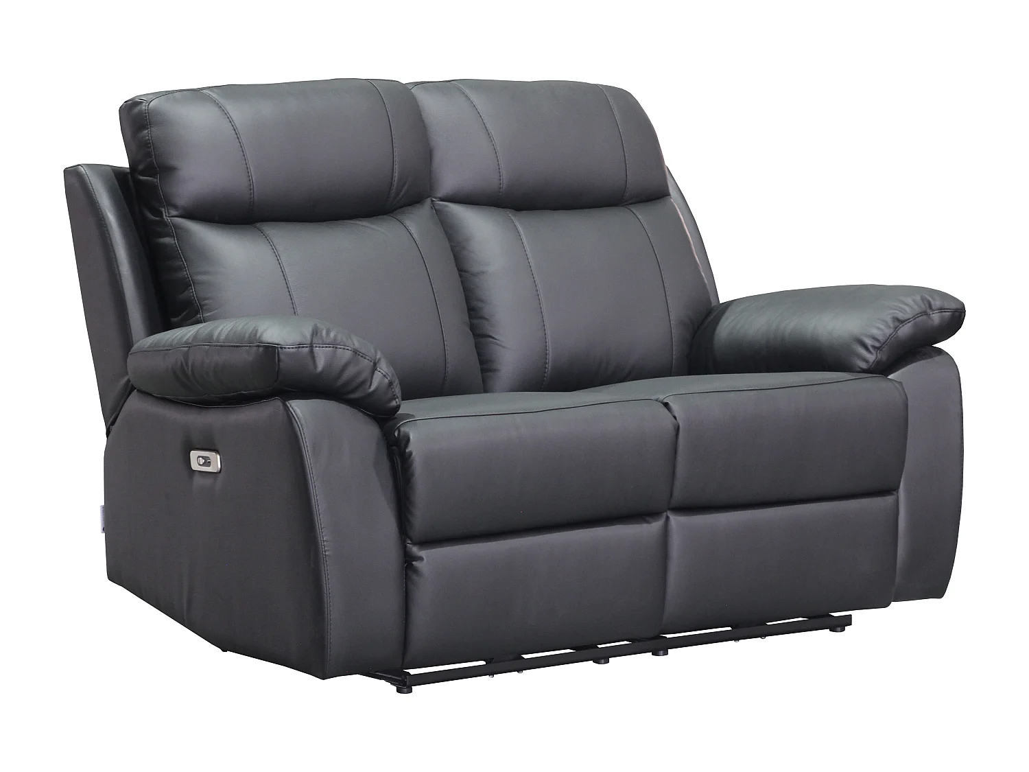 Canapés 3 places, 2 places et un fauteuil relax électrique en cuir noir VIPINO