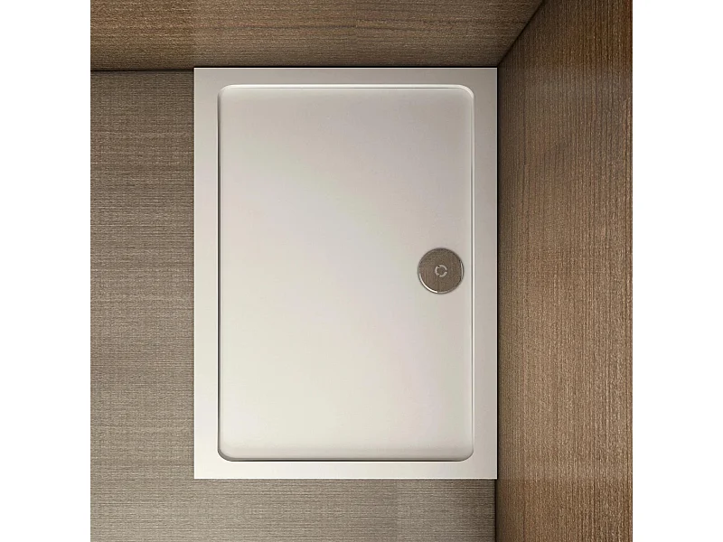 AICA Receveur de Douche Extra-Plat 3cm - Installation Facile et Rapide - 90x80cm Blanc Antidérapant