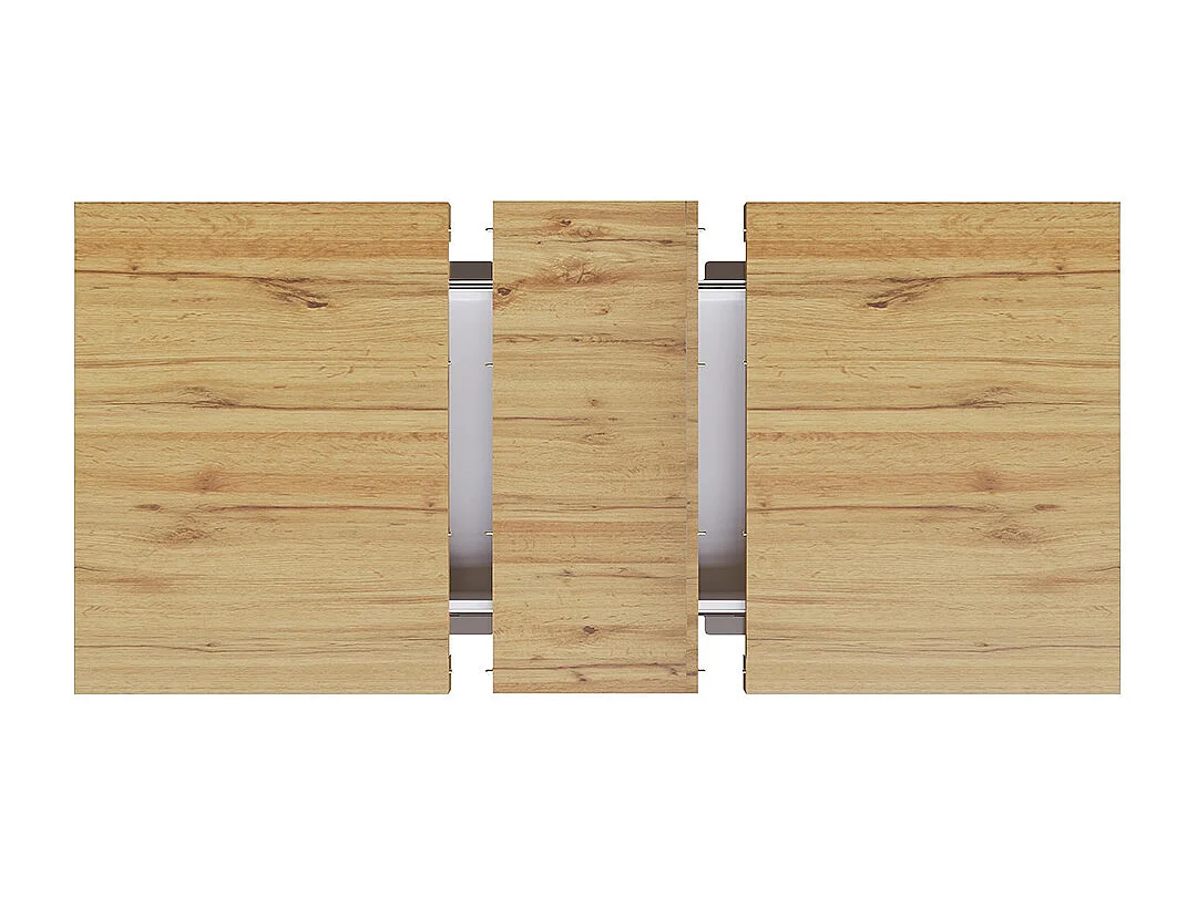 Tavolo da pranzo, telescopico, con motivo in rilievo, 110(140)x70x76,5 cm, con impiallacciatura in legno, bianco