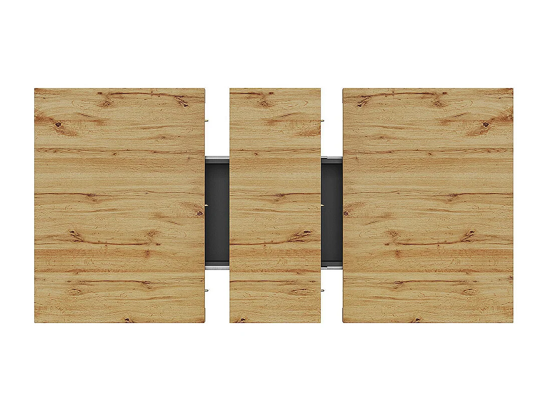 Uitschuifbare tafel (119–158,5 × 80 cm), tafel, keukentafel, uitschuifbare tafel, met W-vormige poten, houten afwerking