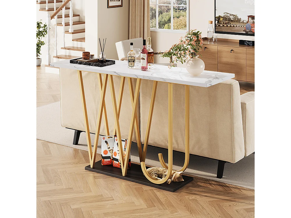 Table de salle à manger (1 pièce) 120 x 29.5 x 80 cm , table de balcon, table de salle à manger en bois, plateau de table texturé en marbre , blanc