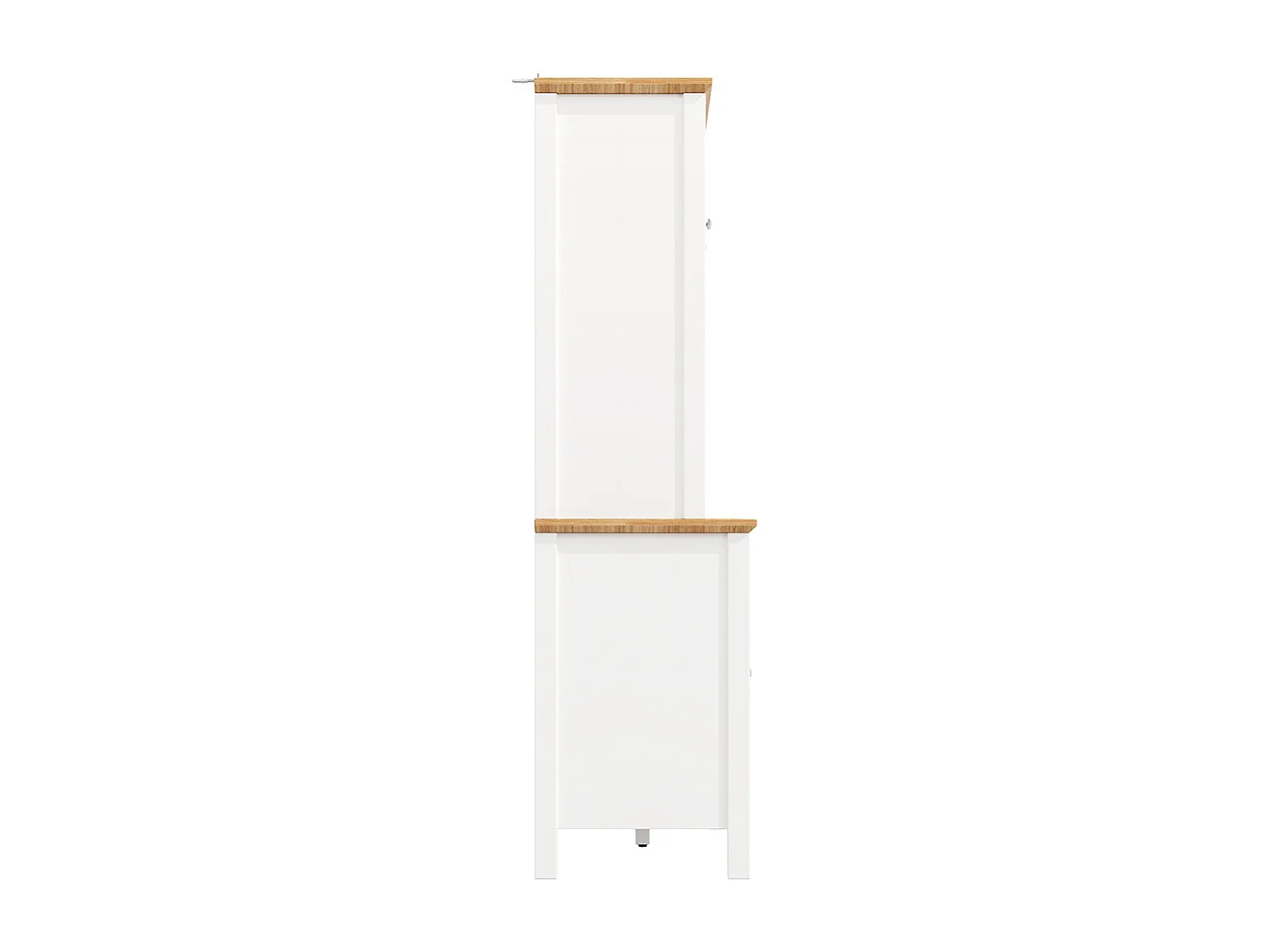 Buffet, armoire haute avec éclairage LED, 120x40x179 cm, 4 portes et 3 tiroirs, blanc