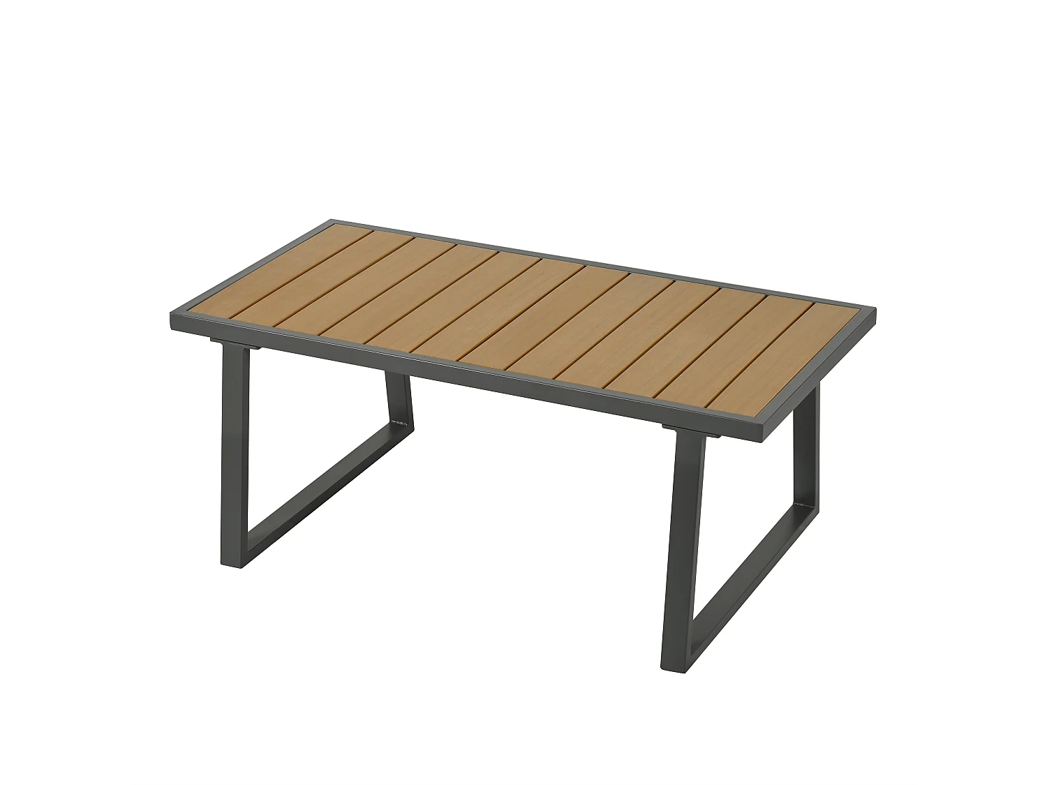 Set di mobili da giardino 4 pezzi, divano a 3 posti, 2 poltrone e tavolino, beige