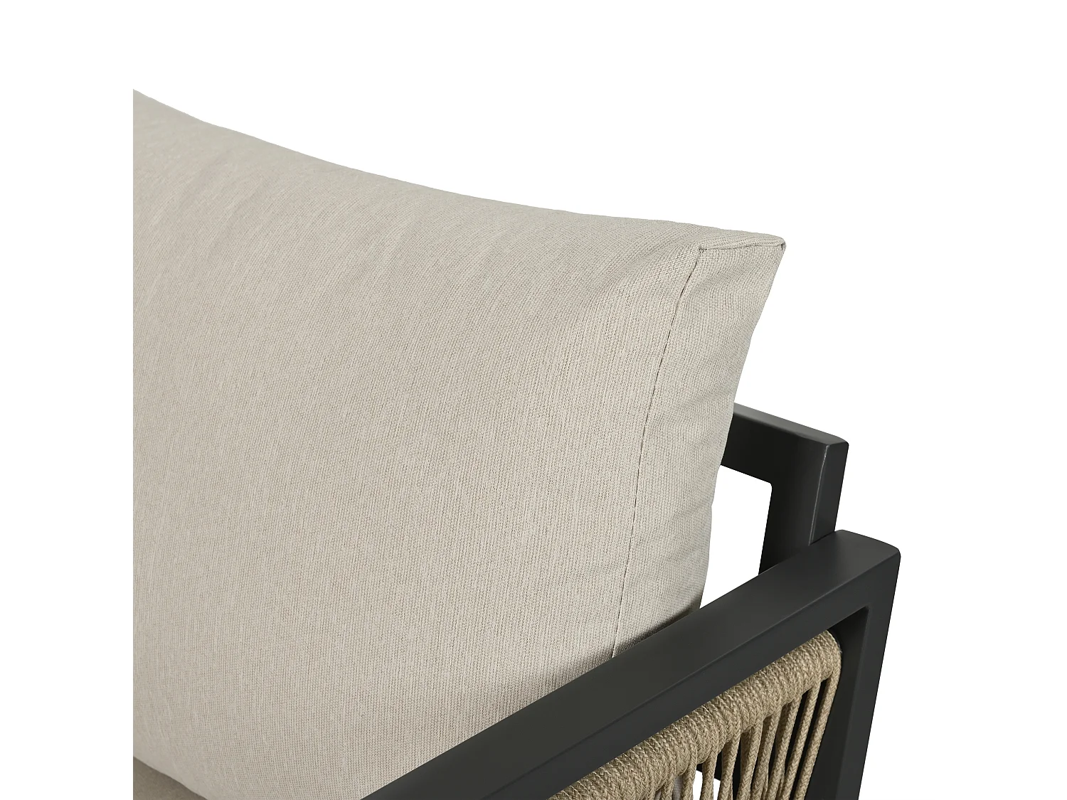 Set di mobili da giardino 4 pezzi, divano a 3 posti, 2 poltrone e tavolino, beige