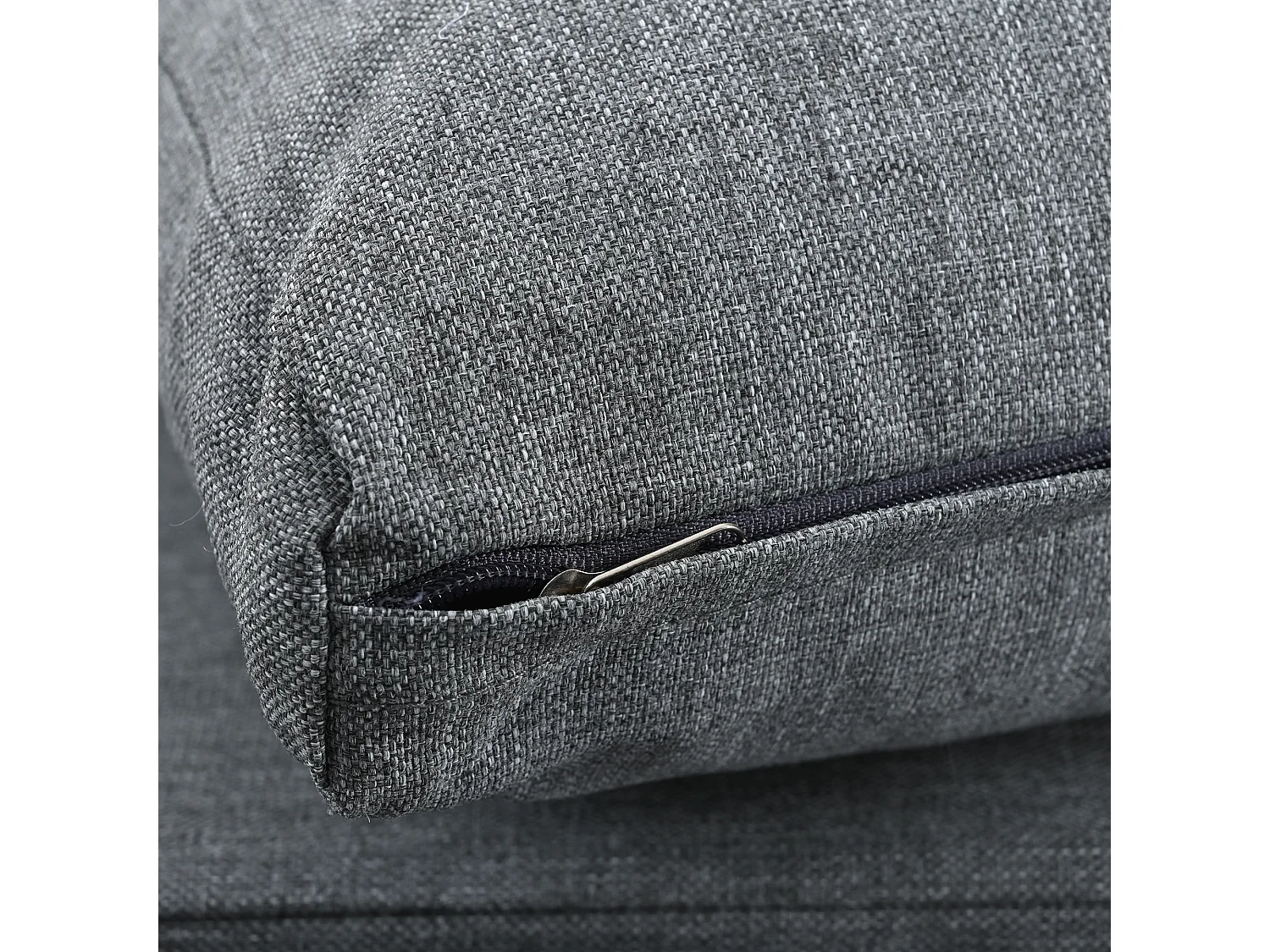 Conjunto de mesa y sillas de jardín, sofá esquinero + mesa de comedor, tubo de acero galvanizado, tablero de mesa de madera plástica, gris