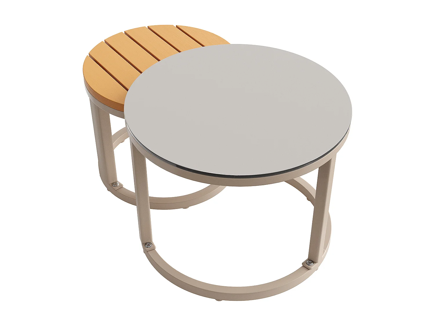 Gartenmöbelgarnitur für 5-6 Personen mit verstellbaren Füßen, wasserfesten und abnehmbaren Kissen, alle Kissen sind im Lieferumfang enthalten, beige