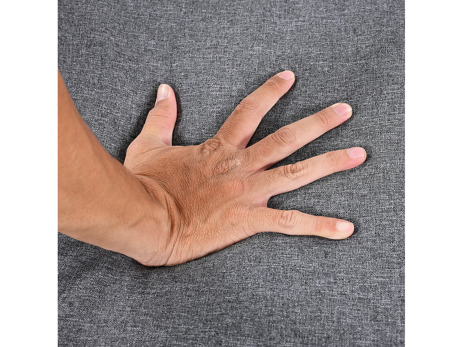 Tuinset met frame van gegalvaniseerd ijzer, decoratieve leuning van hout, grijs