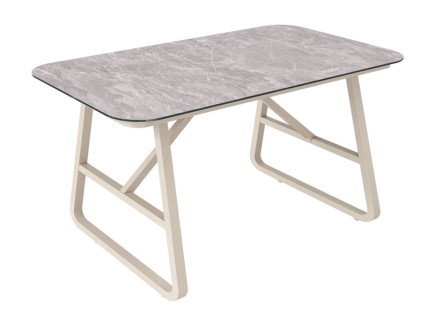 Canapé de jardin 6-7 places, rotin PE, avec table d'appoint, coussins lavables, beige