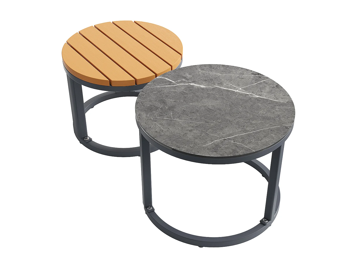 Gartenmöbelgarnitur für 5-6 Personen mit verstellbaren Füßen, wasserfesten und abnehmbaren Kissen, alle Kissen sind im Lieferumfang enthalten, grau