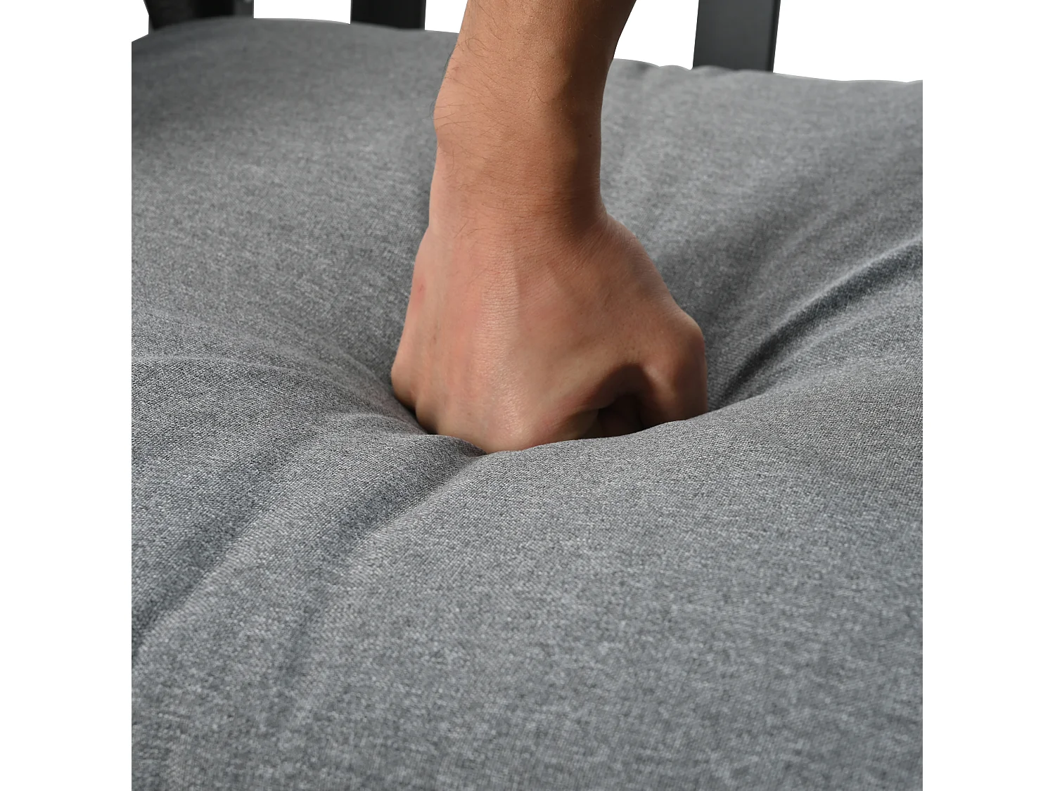 Salon de jardin avec coussins confort, plateau en verre, accoudoirs en corde tressée, gris