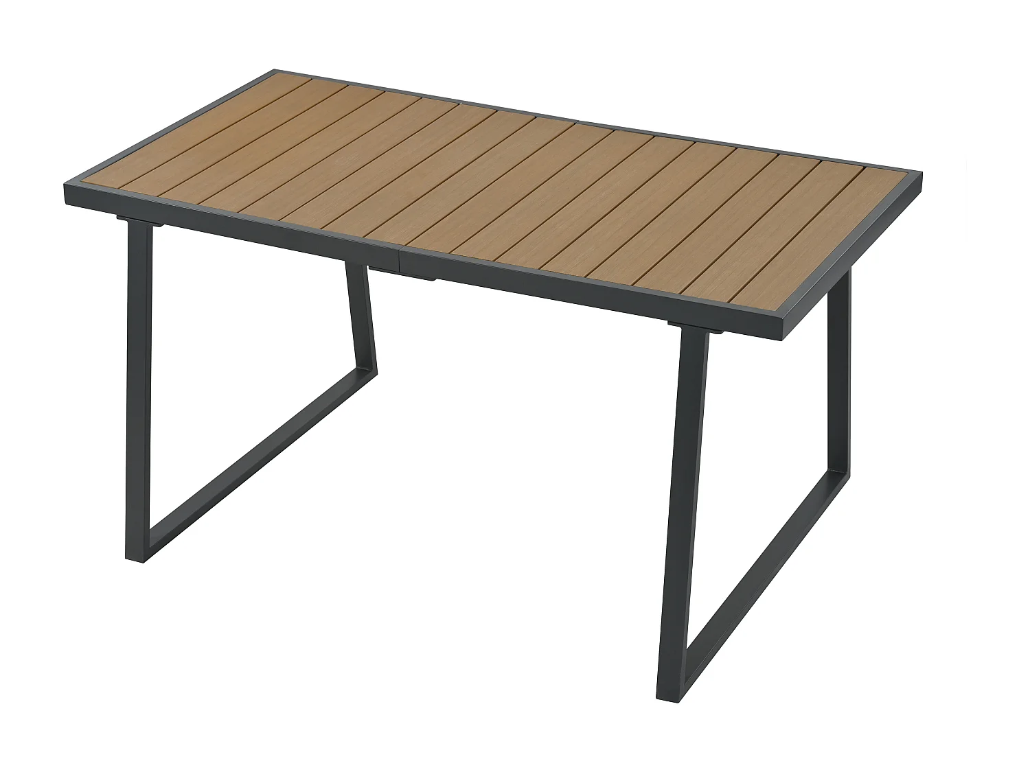 5-teiliges Gartenmöbelset, 3-Sitzer-Sofa, 2 Sessel, Hocker und Esstisch, beige