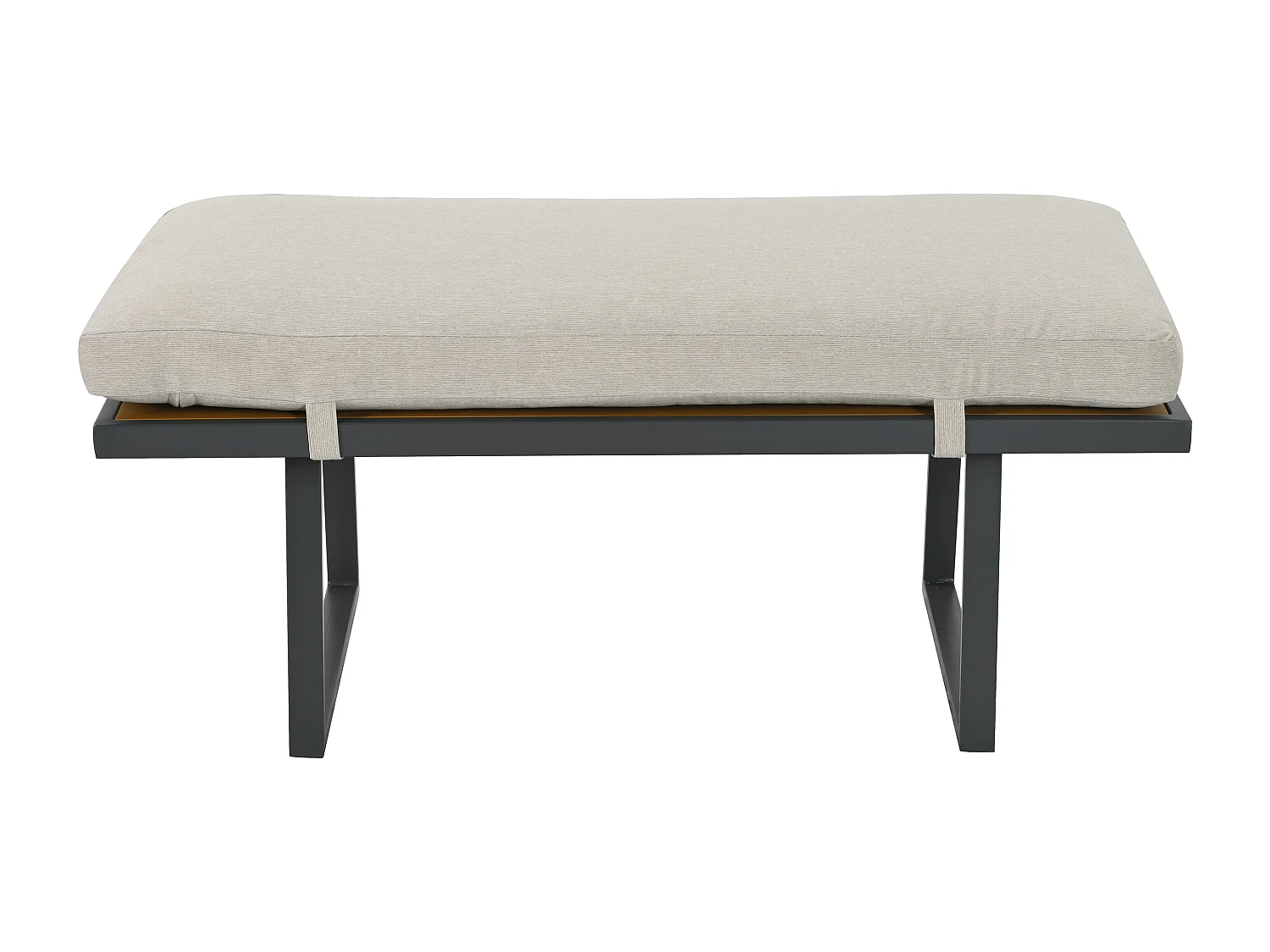5-teiliges Gartenmöbelset, 3-Sitzer-Sofa, 2 Sessel, Hocker und Esstisch, beige