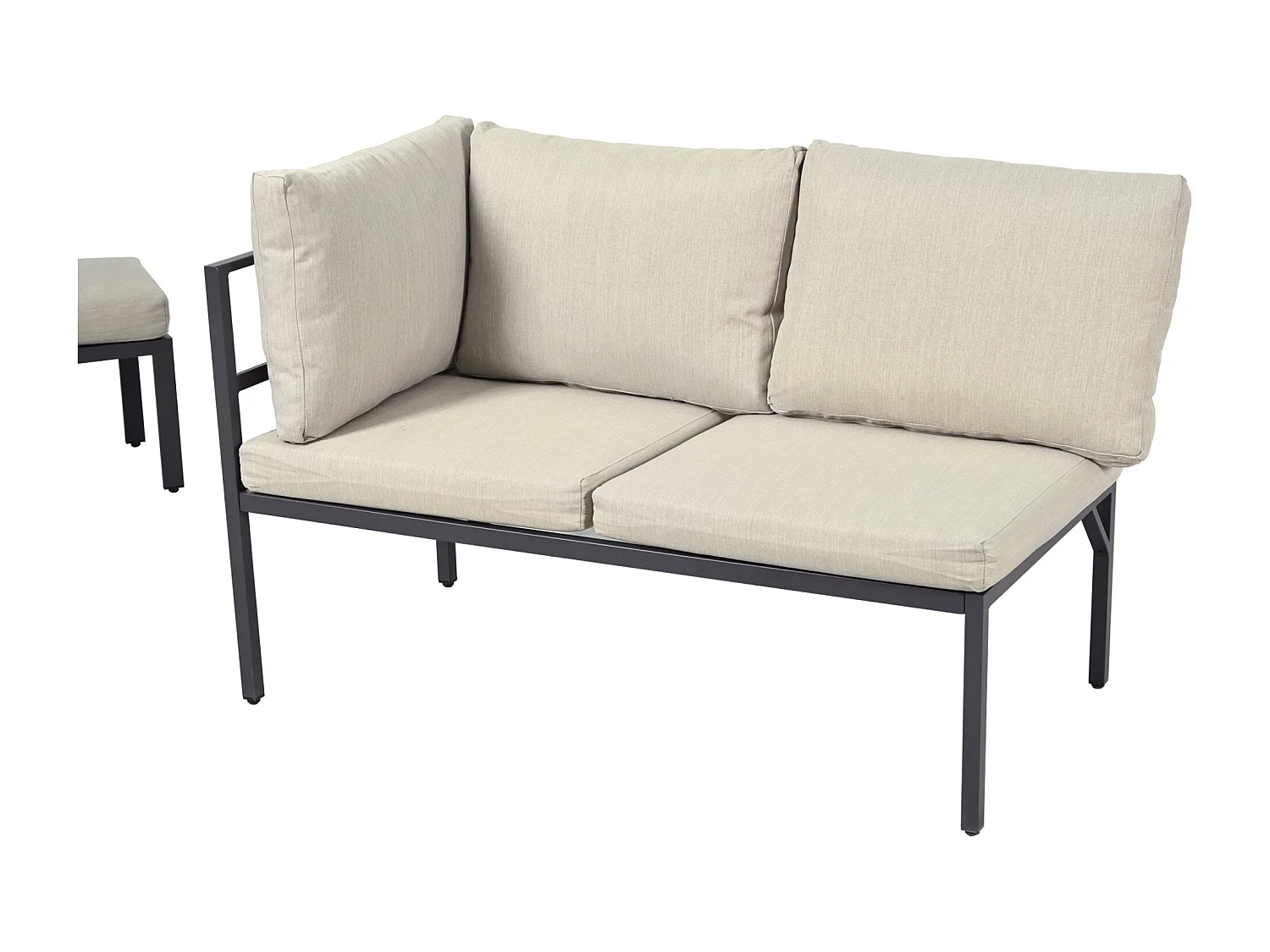 Tuintafel en stoelen, 4 stuks, 2 krukken, eettafel, houten blad, gegalvaniseerd staal, grijs