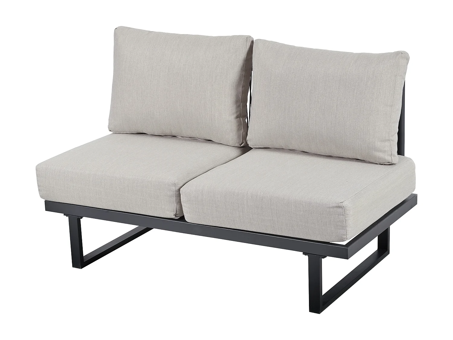 Tuinset, salontafel, verstelbare ligstoel, gegalvaniseerd staal, grijs