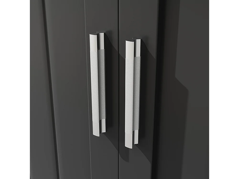 Küchenschrank, Oberschrank/Vitrine mit LED-Beleuchtung, 104x40x180 cm, schwarz