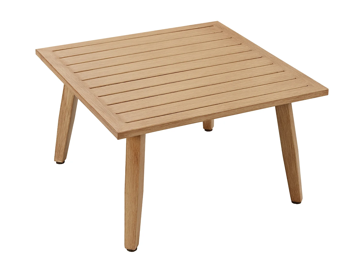 Gartenmöbelset, Sofa + Couchtisch, Tischplatte in Holzoptik, geflochtene Seilverzierung, beige + schwarz