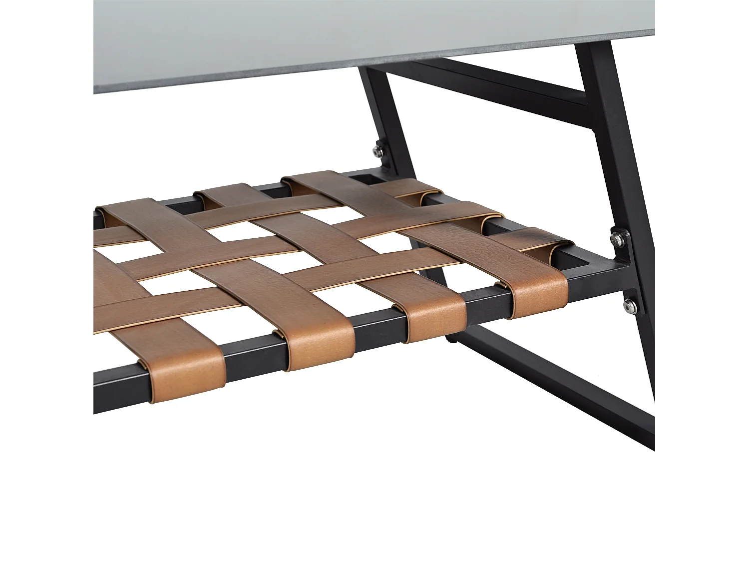 Set di mobili da giardino, divano + tavolino + pouf, tubo in acciaio zincato, piano del tavolo in vetro, grigio