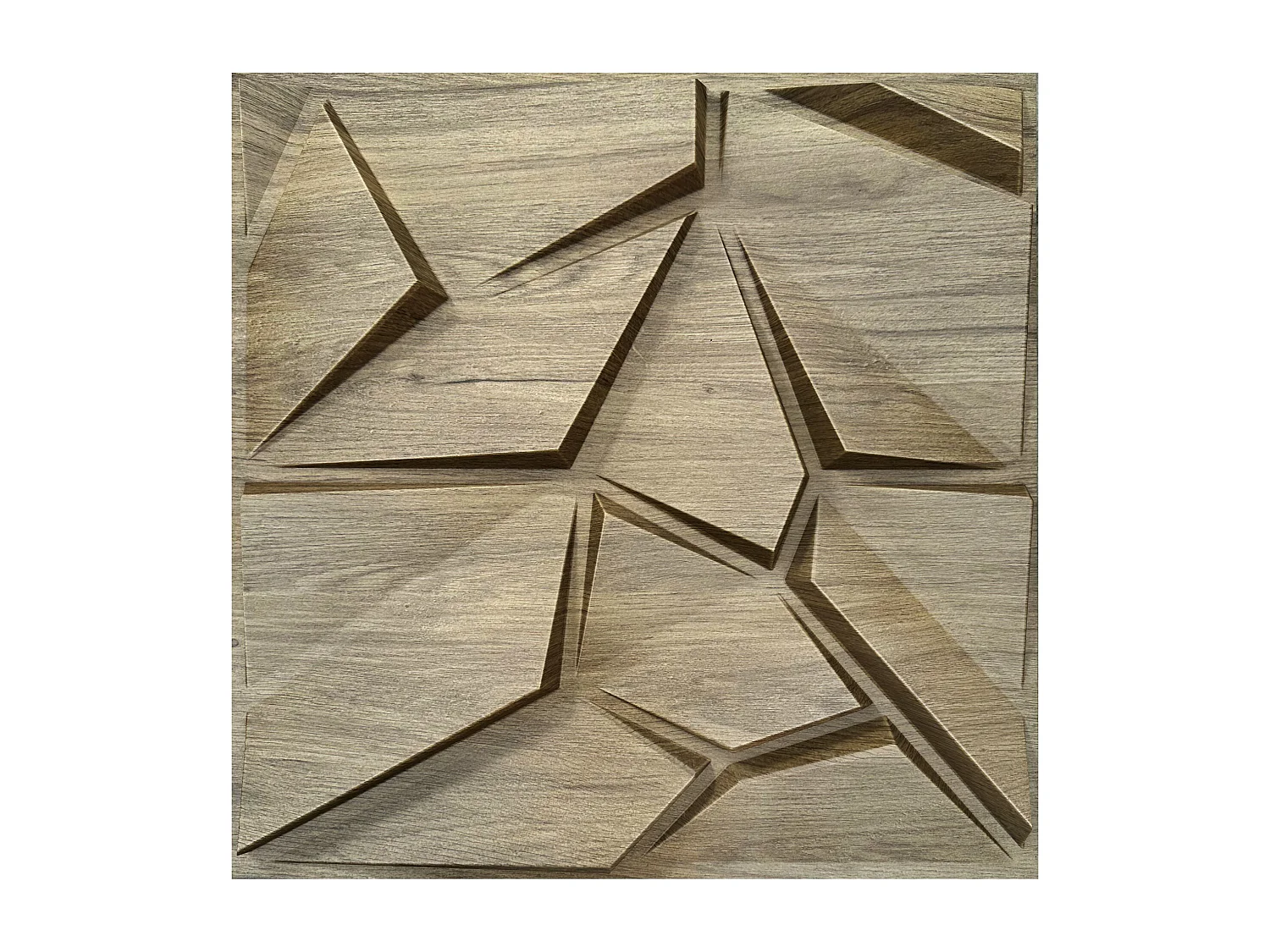 Panneau mural 3D en PVC - Pack de 3 m² - lot de 12 pièces - naturel clair - ANGLIO