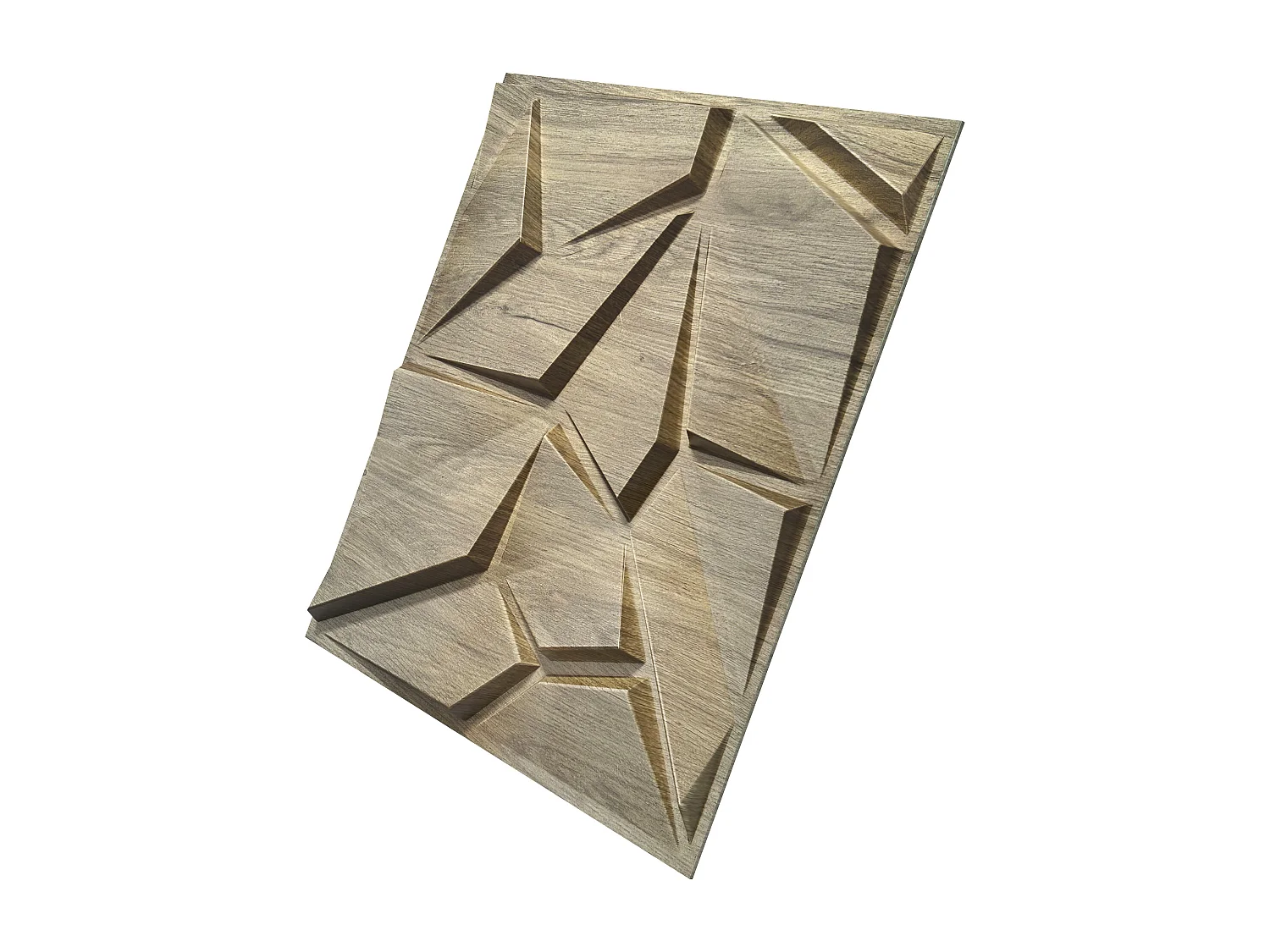 Panneau mural 3D en PVC - Pack de 3 m² - lot de 12 pièces - naturel clair - ANGLIO