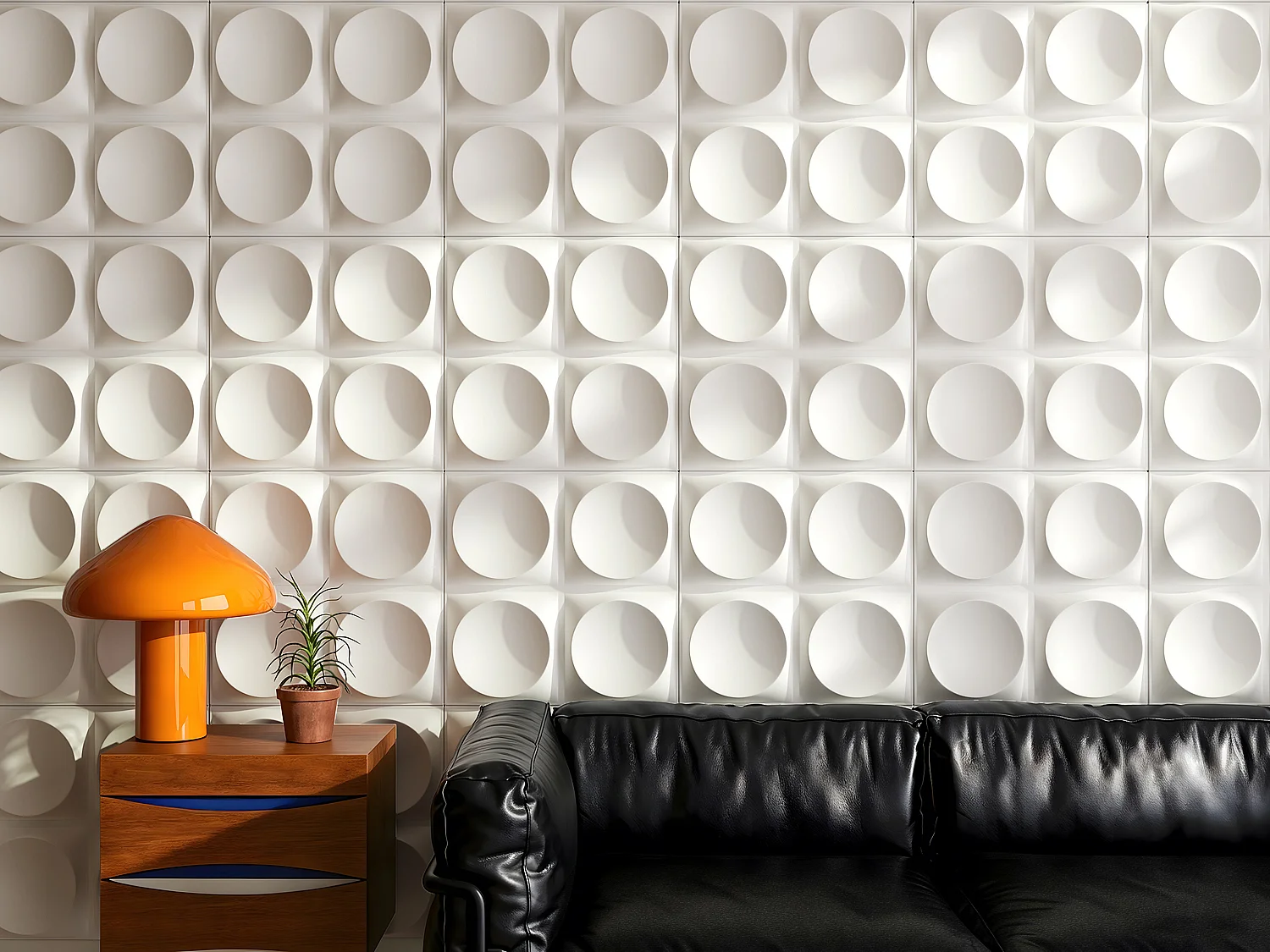 Panneau mural 3D à peindre en PVC - Pack de 3 m² - lot de 12 pièces - blanc - ORBIA