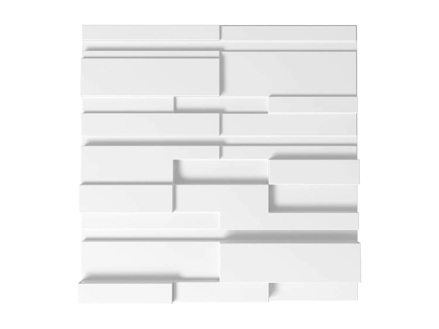 Panneau mural 3D à peindre en PVC - Pack de 3 m² - lot de 12 pièces - blanc - BRIKA
