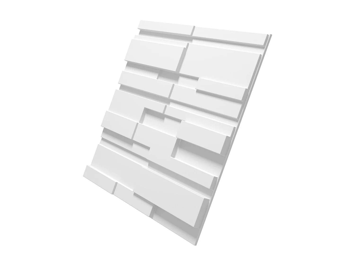 Panneau mural 3D à peindre en PVC - Pack de 3 m² - lot de 12 pièces - blanc - BRIKA