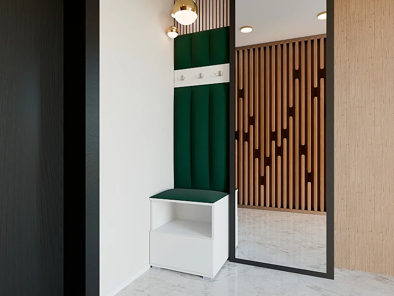 Garderobe Nela IV LUX - 50 cm - Matt Weiß - Trinity 28 - Flaschengrün