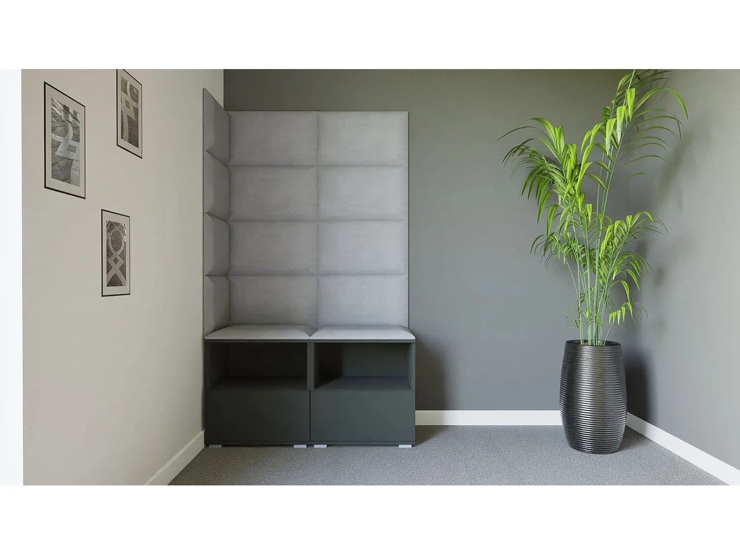 Halcombinatie Nela V - 100 cm - Grafiet - Trinity 32 - Lichtgrijs