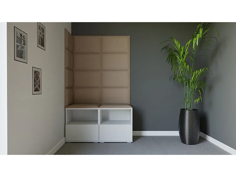 Halcombinatie Nela V - 100 cm - Mat Wit - Trinity 04 - Beige