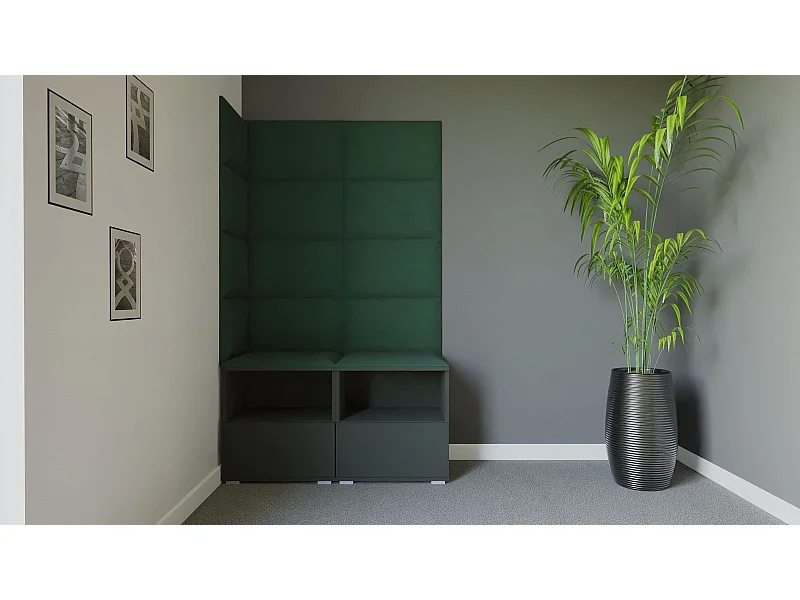 Garderobe Nela V - 100 cm - Graphit - Trinity 28 - Flaschengrün