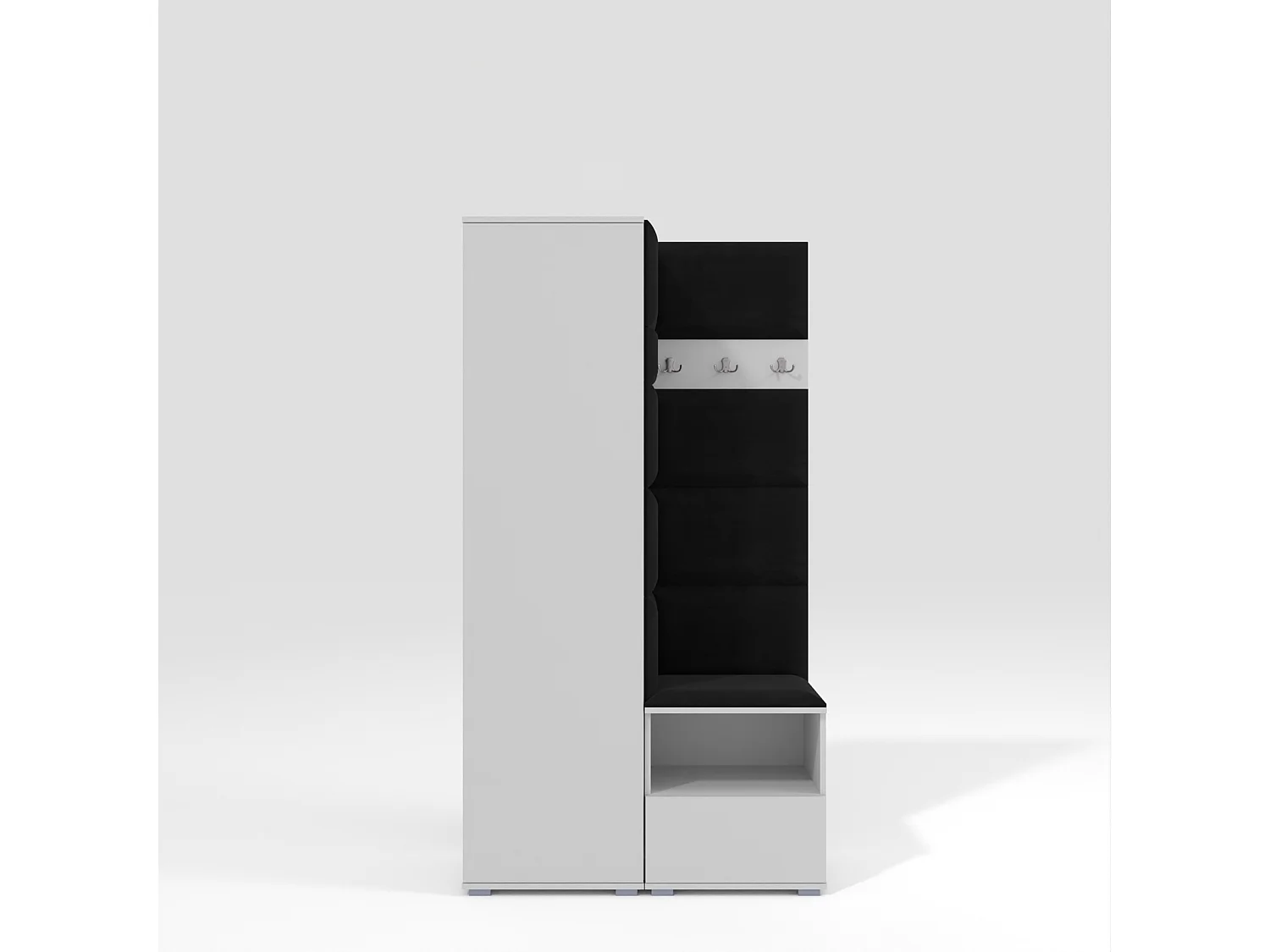 Halcombinatie Nela I - 100 cm - Mat Wit - Trinity 16 - Zwart