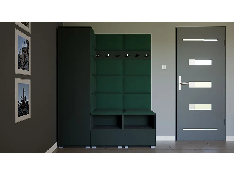 Garderobe Nela II - 150 cm - Graphit - Trinity 28 - Flaschengrün