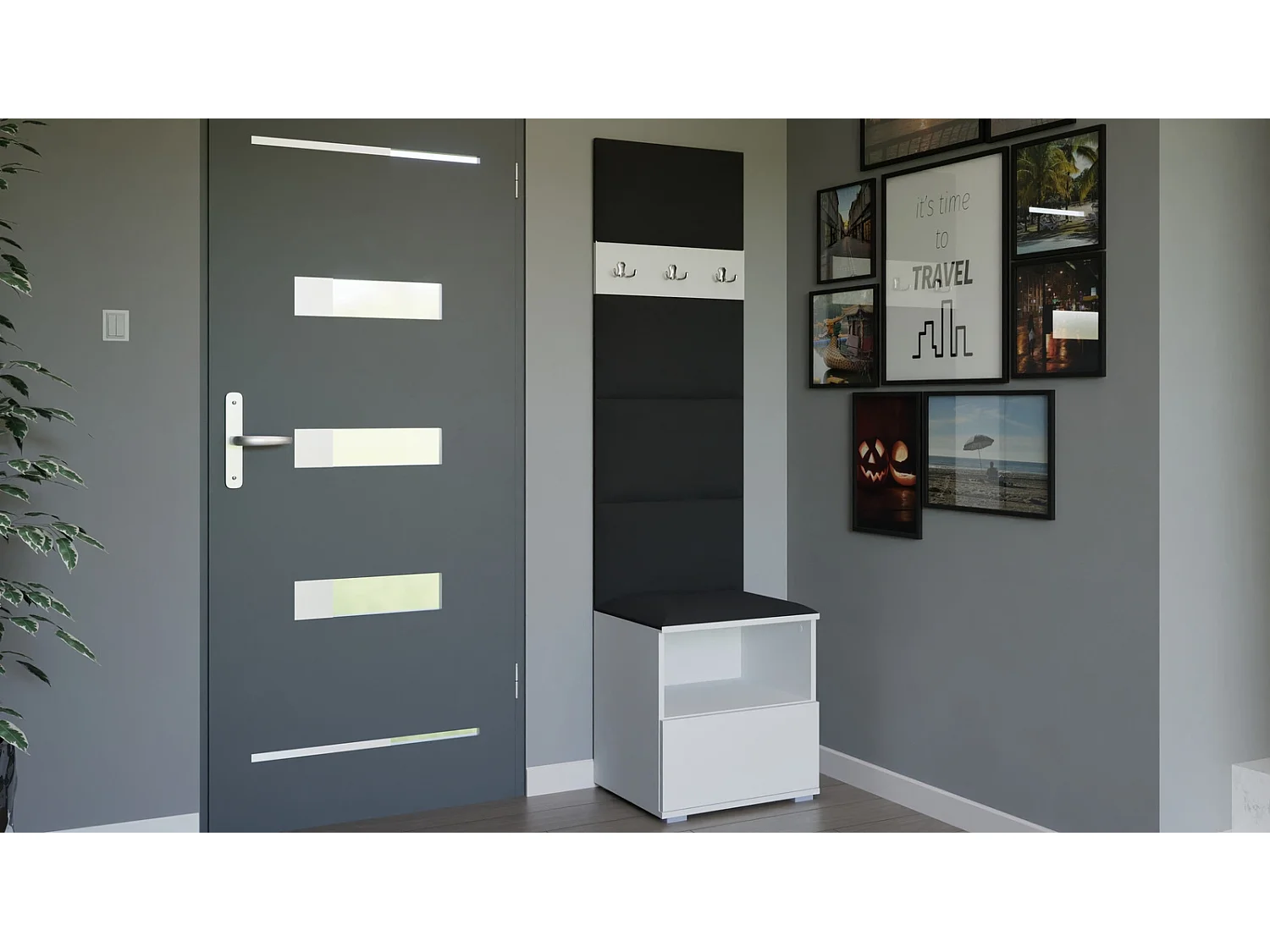 Halcombinatie Nela IV - 50 cm - Mat Wit - Trinity 16 - Zwart