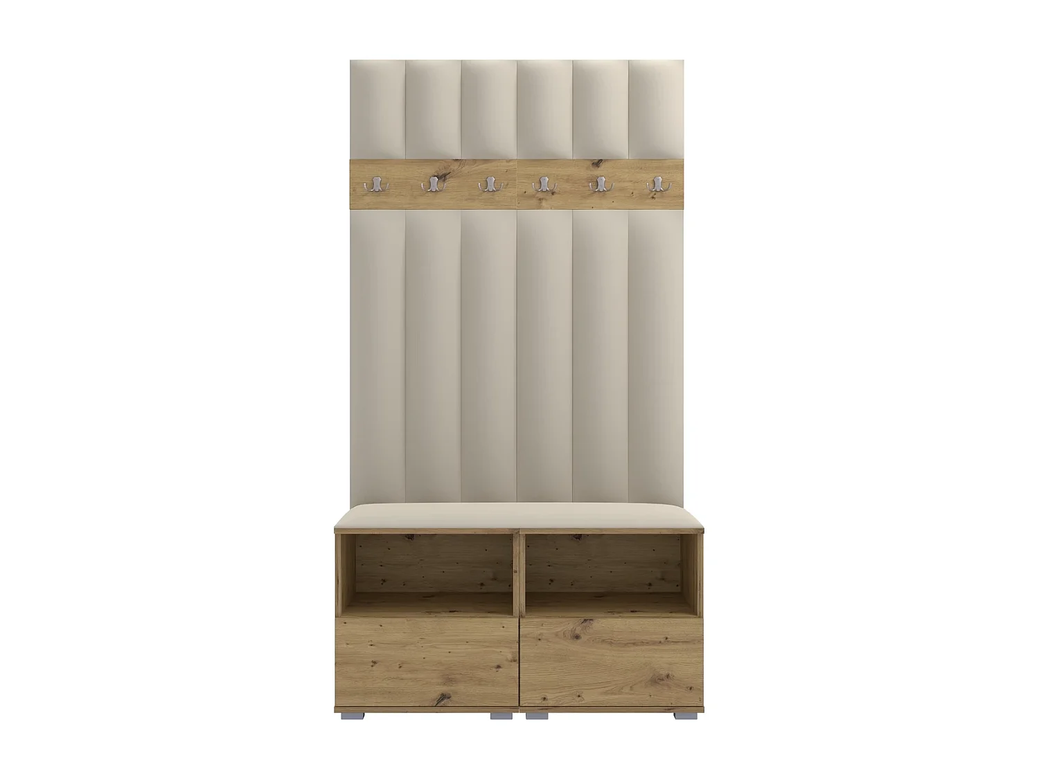 Vestiaire Nela III LUX - 100 cm - Chêne Artisan - Trinity 01 - Crème