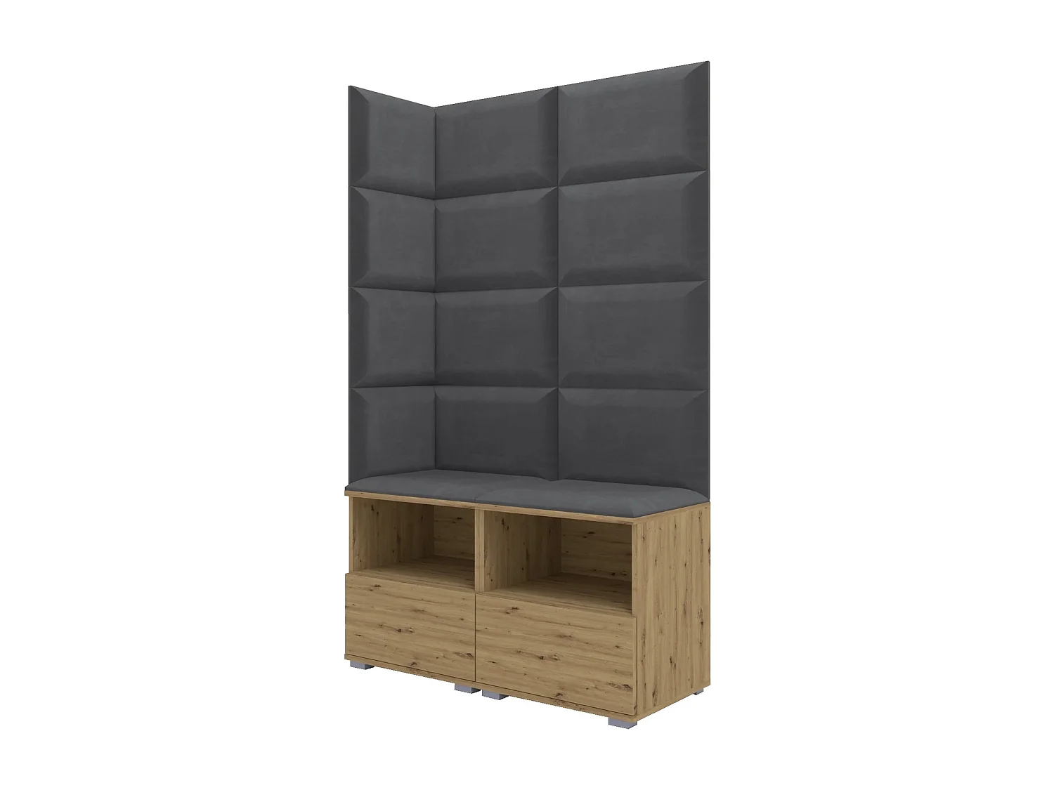 Garderobe Nela V - 100 cm - Eiche Artisan - Trinity 15 - Dunkelgrau