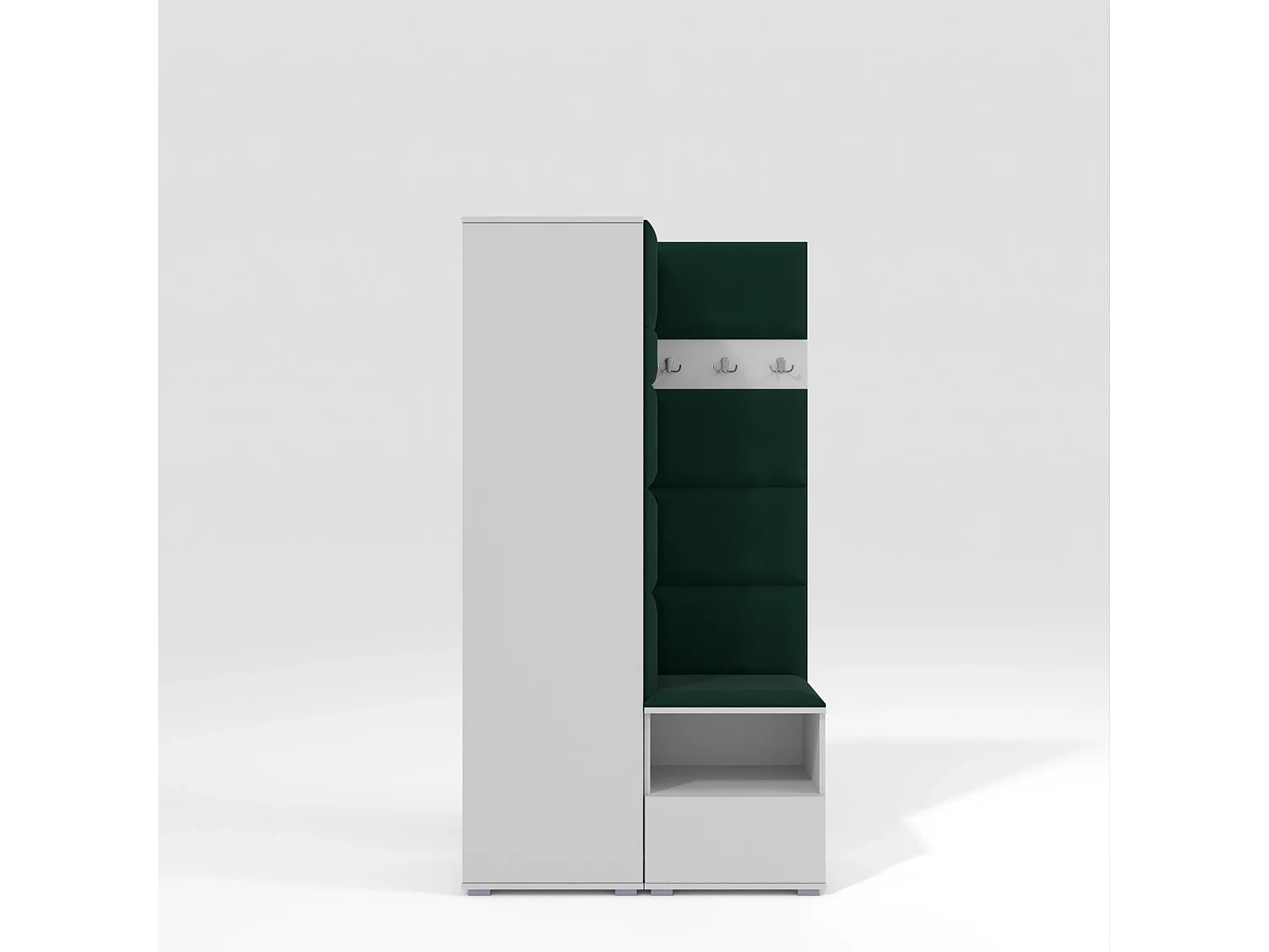 Garderobe Nela I - 100 cm - Matt Weiß - Trinity 28 - Flaschengrün