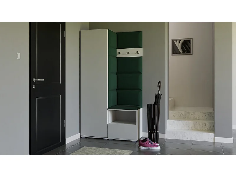 Garderobe Nela I - 100 cm - Matt Weiß - Trinity 28 - Flaschengrün