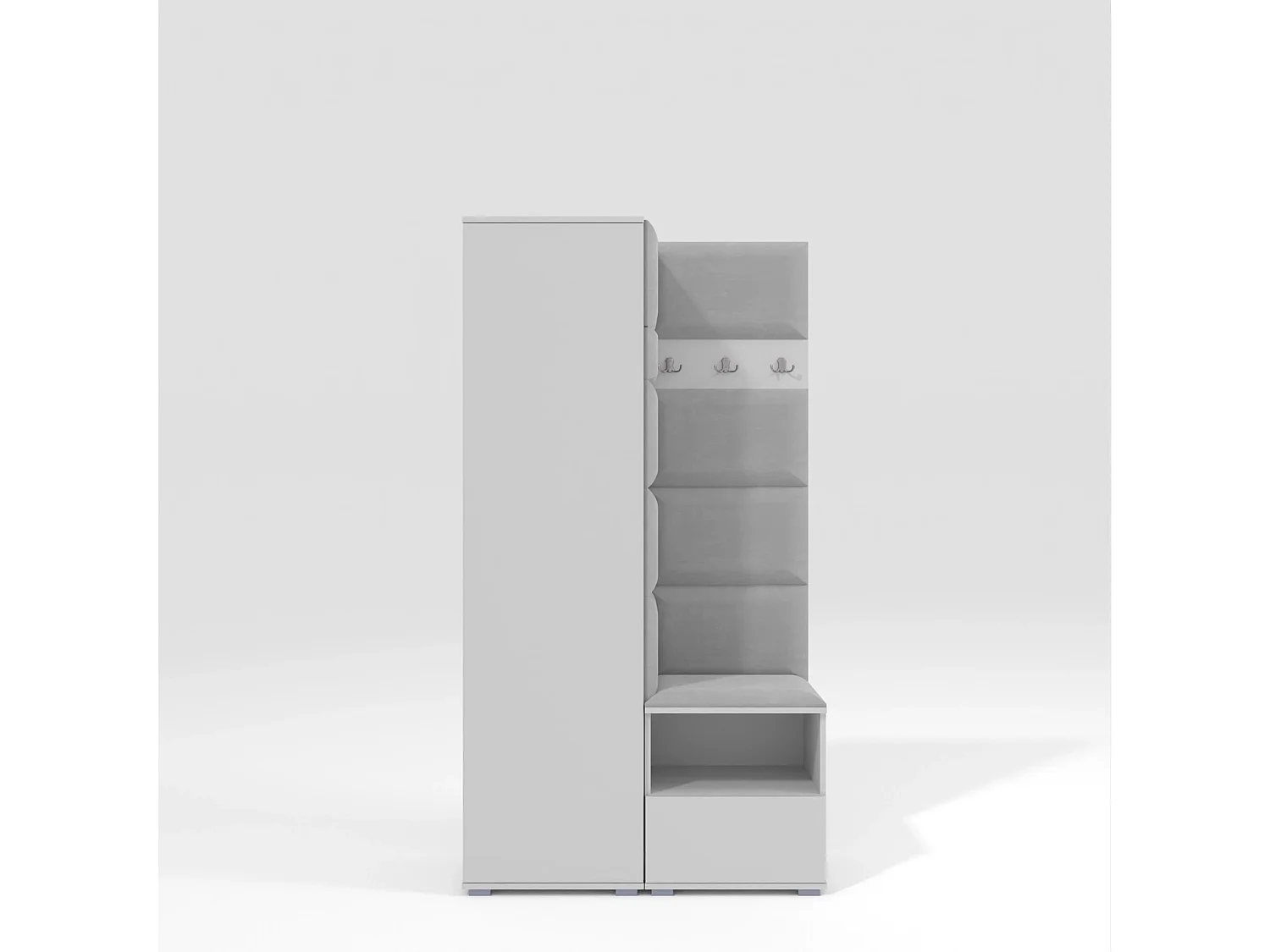 Garderobe Nela I - 100 cm - Matt Weiß - Trinity 32 - Hellgrau