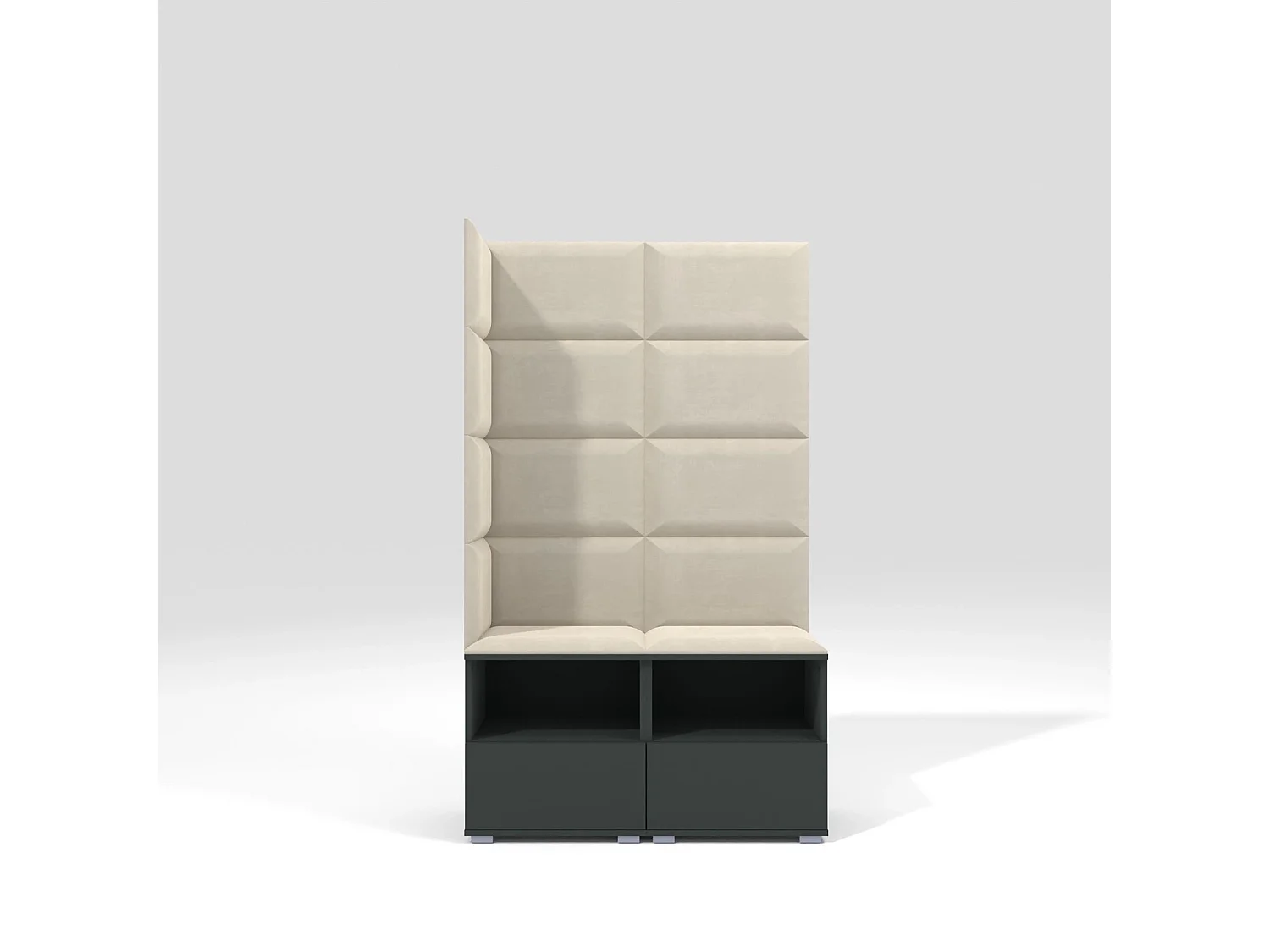 Garderobe Nela V - 100 cm - Graphit - Trinity 01 - Creme