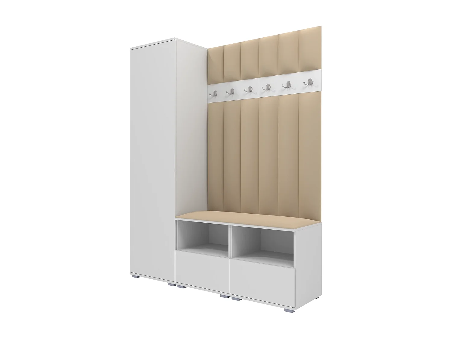 Halcombinatie Nela II LUX - 150 cm - Mat Wit - Trinity 04 - Beige