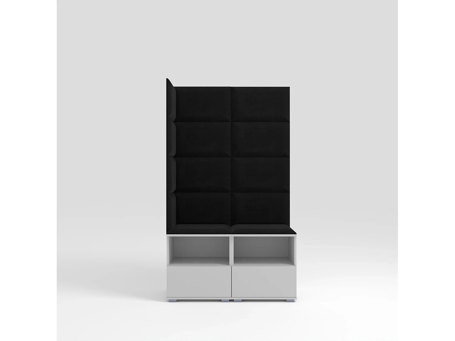 Halcombinatie Nela V - 100 cm - Mat Wit - Trinity 16 - Zwart