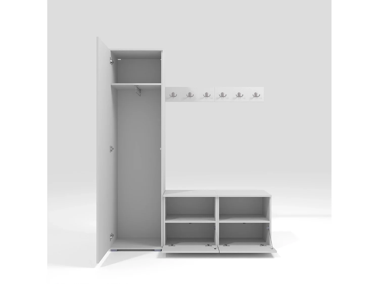 Halcombinatie Nela II met spiegel - 150 cm - Mat Wit - Trinity 04 - Beige