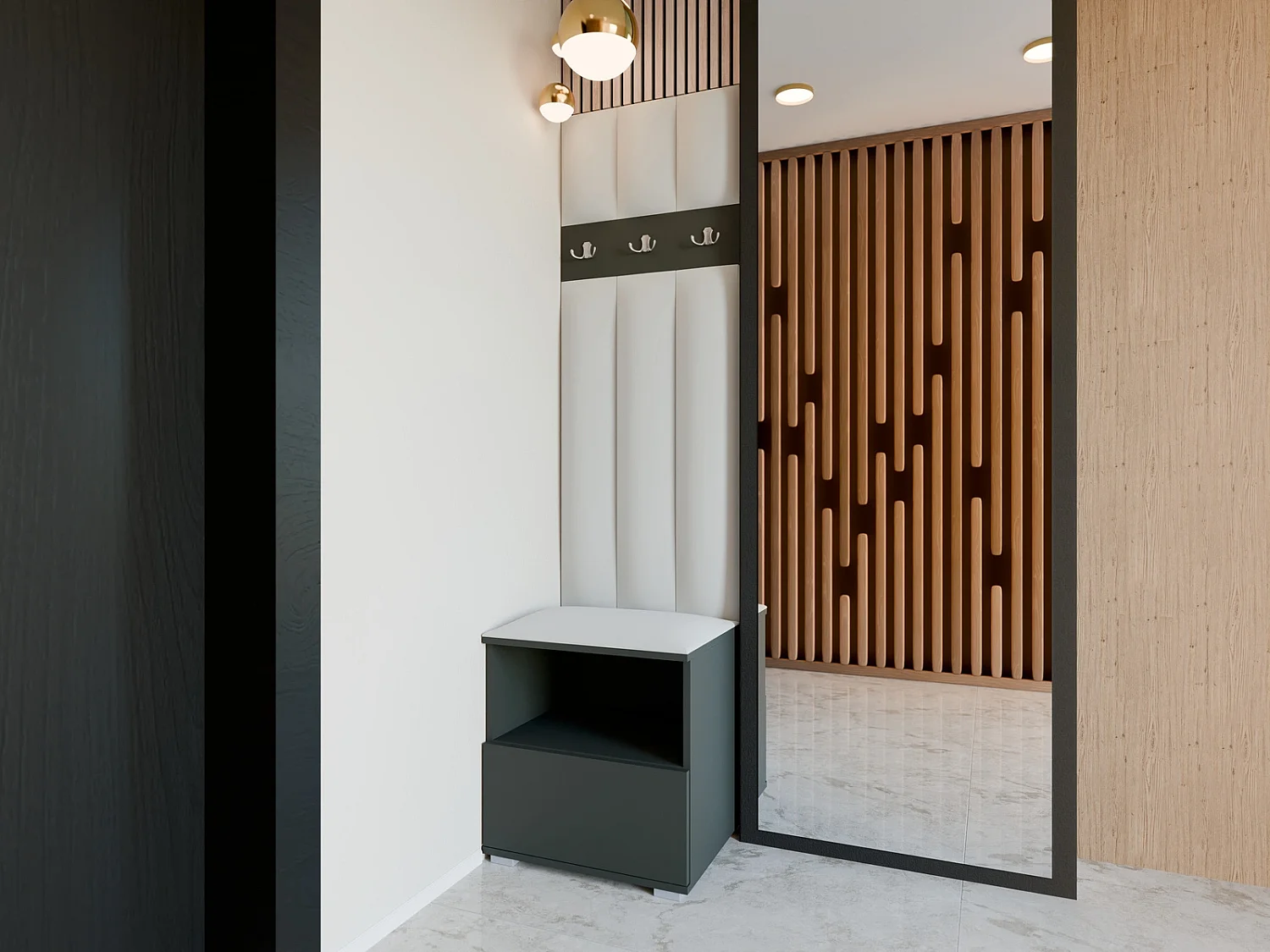 Halcombinatie Nela IV LUX - 50 cm - Grafiet - Trinity 32 - Lichtgrijs