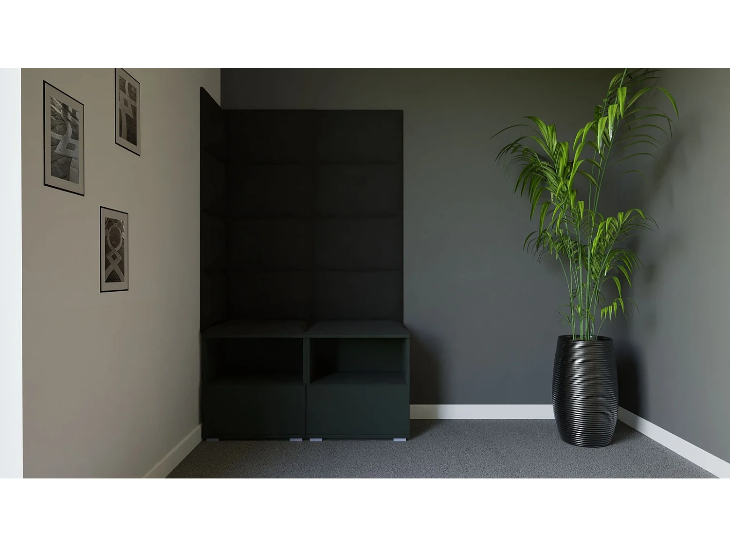 Halcombinatie Nela V - 100 cm - Grafiet - Trinity 16 - Zwart