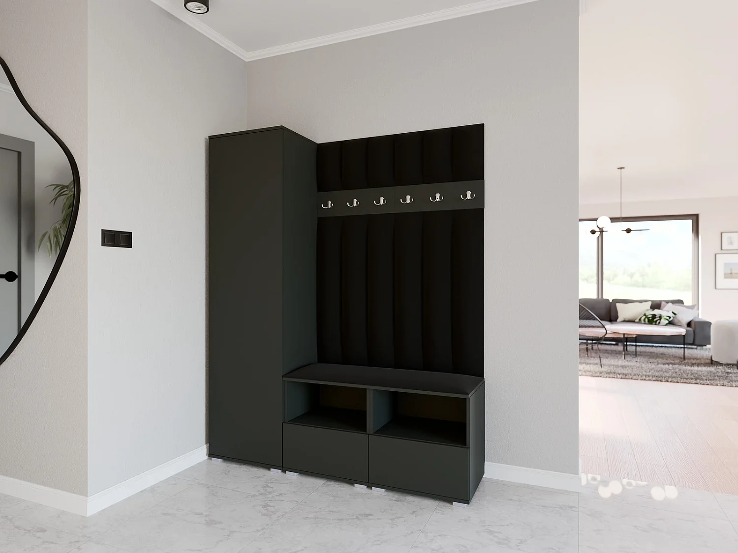 Halcombinatie Nela II LUX - 150 cm - Grafiet - Trinity 16 - Zwart