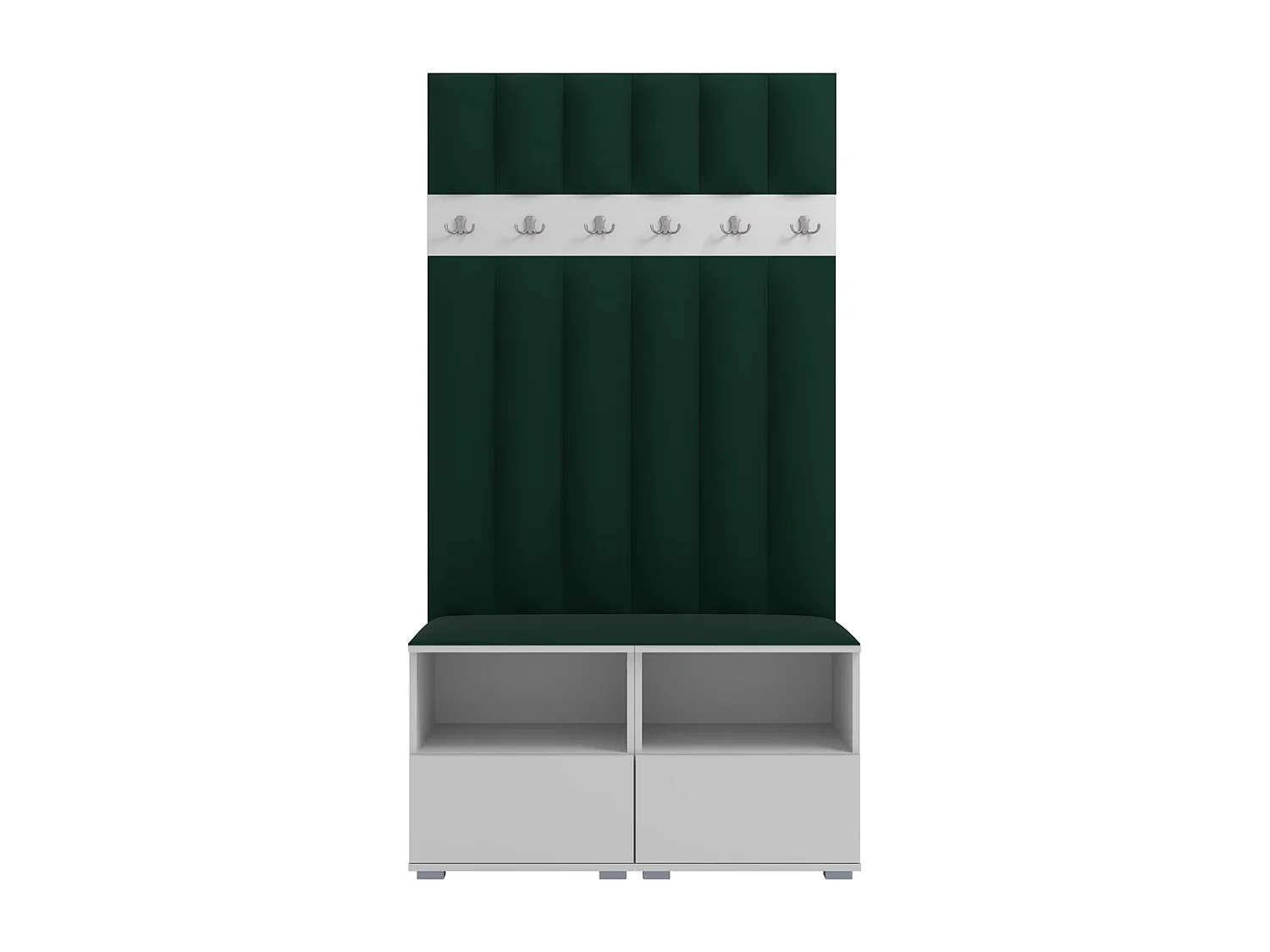 Garderobe Nela III LUX - 100 cm - Matt Weiß - Trinity 28 - Flaschengrün