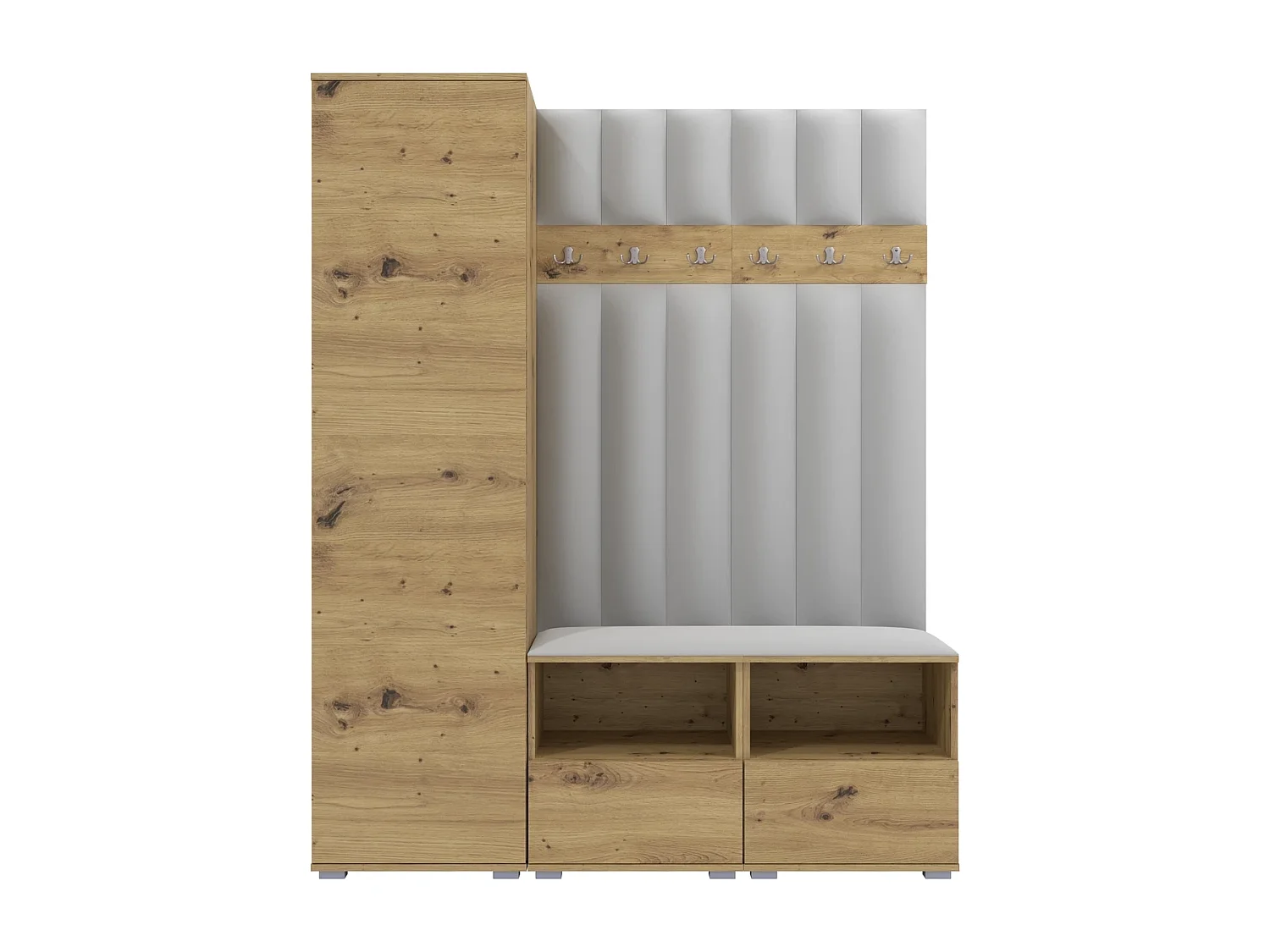 Halcombinatie Nela II LUX - 150 cm - Artisan Eiken - Trinity 32 - Lichtgrijs