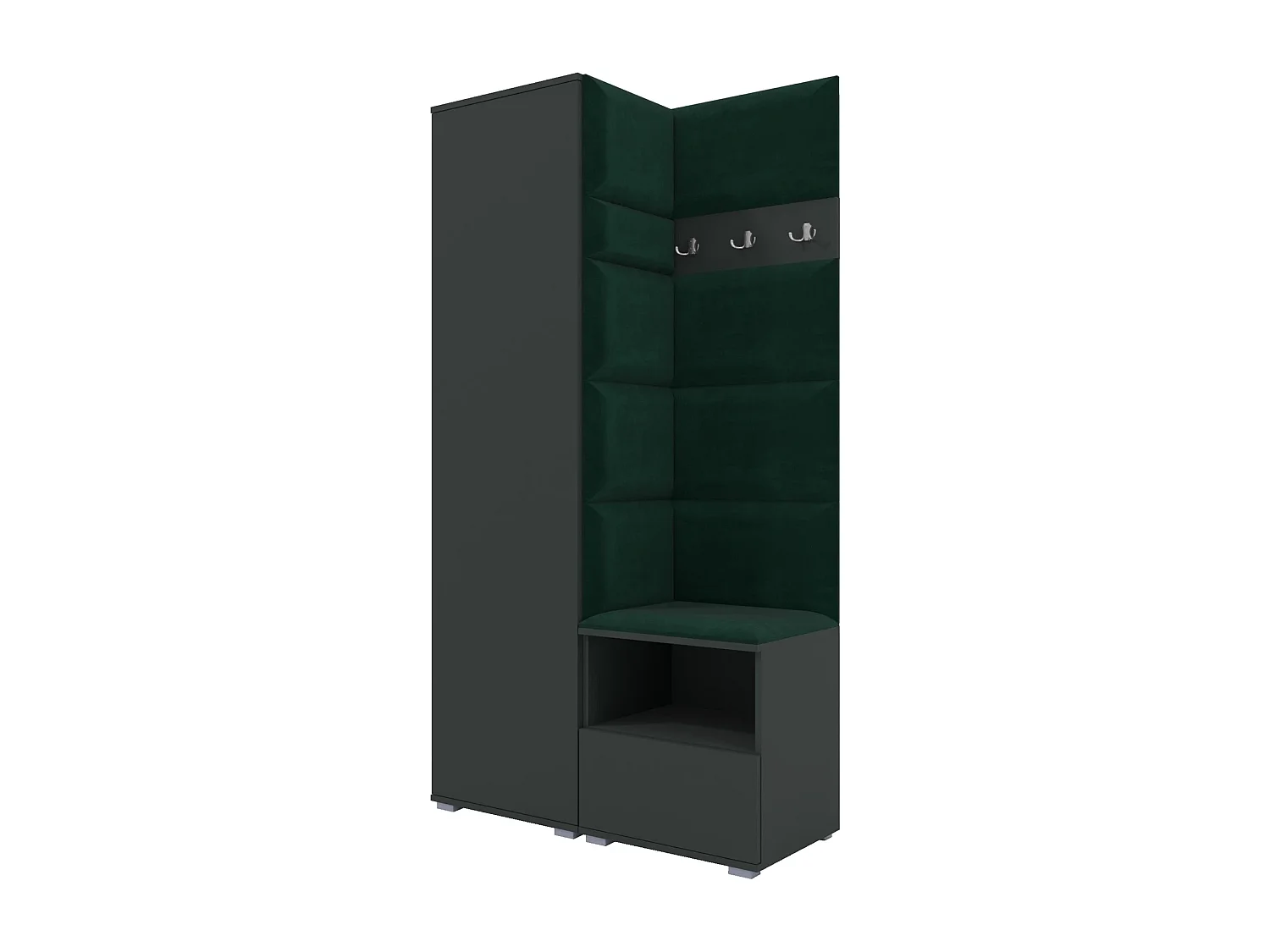 Vestiaire Nela I - 100 cm - Graphite - Trinity 28 - Vert Bouteille