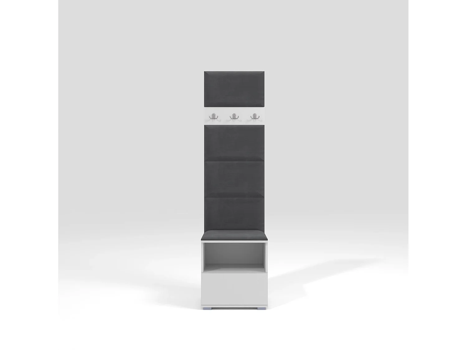 Garderobe Nela IV - 50 cm - Matt Weiß - Trinity 15 - Dunkelgrau