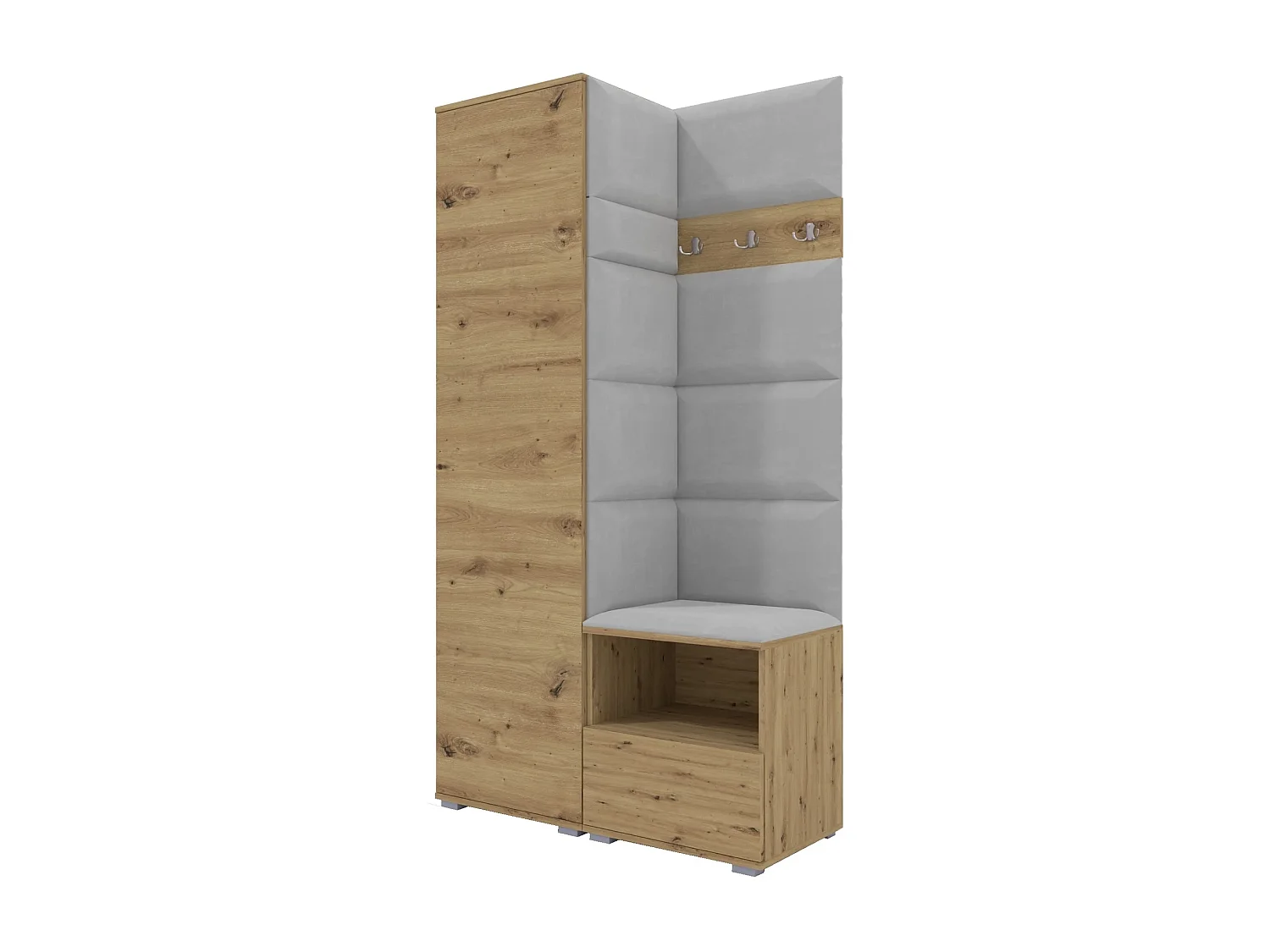 Halcombinatie Nela I - 100 cm - Artisan Eiken - Trinity 32 - Lichtgrijs